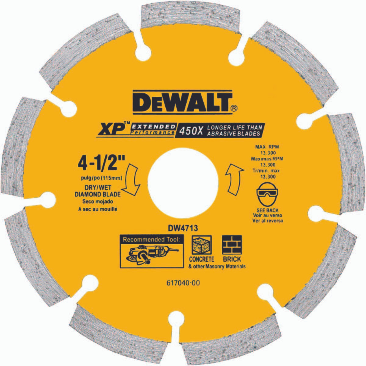 DEWALT TOOLS DW4713 4-1/2IN SEGMENT DIAMOND BLADE