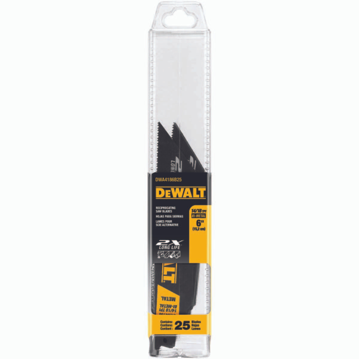 DEWALT TOOLS DWA4186B25 6IN 14/18TPI 2X METAL RECIP BLD