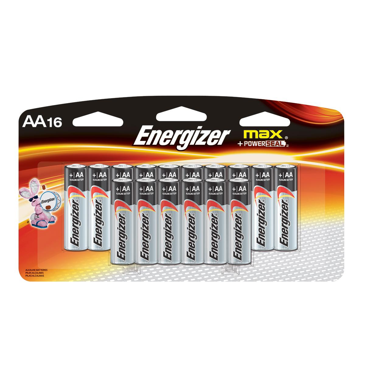 ENERGIZER E91LP-16 BATTERY,16-PK,1.5 VOLT AA,ENERGIZER-MAX