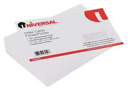 UNIVERSAL UNV47250 RULED INDEX CARDS,5X8, WHITE, 100/PACK
