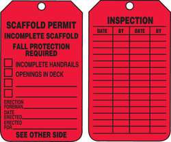 ACCUFORM SIGNS TRS320PTP SFTY TAG,5 3/4IN H,3 1/4IN W,PLSTC ,PK25