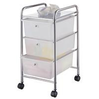 HOMEBASIX G003-CH 3 DRAWER STORAGE CART CHROME