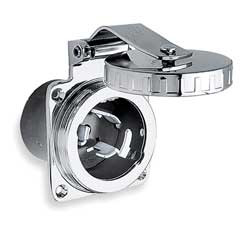 HUBBELL HBL504SS FLANGED INLET,250V,50A,3P,4W,1PH