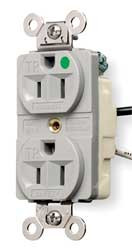 HUBBELL HBL8200SGGYA RECEPTACLE DUPLEX 15A 5-15R 125V GRAY