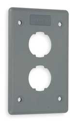 HUBBELL HI24GY WALL PLATE,2PORT,1GANG