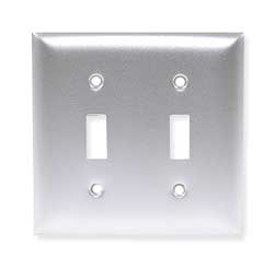 HUBBELL SA2 PLATE WALL 2 GANG SILVER