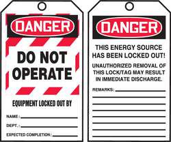 ACCUFORM SIGNS TAR472 DANGER TAG BY THE ROLL 6-1/4X3 PK250