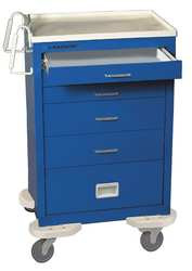 LAKESIDE C-530-P2K-1B EMERGENCY CART,25X32X45,BLUE,5 DRAWER