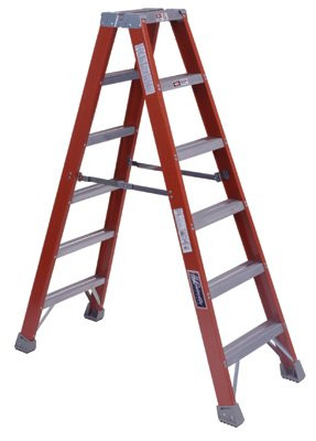 LOUISVILLE LADDER FM1503 TWIN STEPLADDER 3 FT. FIBERGLASS 300 LB.