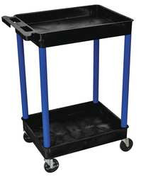 LUXOR BKSTC11BU UTILITY CART 300 LB LOAD CAP. 2 SHELVES