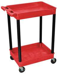 LUXOR RDSTC11BK UTILITY CART 300 LB CAP. PE 2 SHELVES