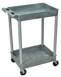 LUXOR STC11-G SHELF UTILITY CART: PLASTIC, GRAY