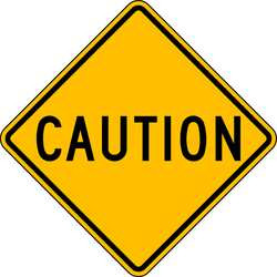 LYLE LW9-11B-24HA TRAFFIC SIGN 24 X 24IN BK/YEL CAUT TEXT