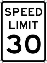 LYLE R2-1-30-18HA D9762 TRAFFIC SIGN 24 X 18IN BK/WHT SP L