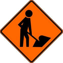 LYLE W21-1A-30HA TRAFFIC SIGN 30 X 30IN BK/ORN SYM W21-1A