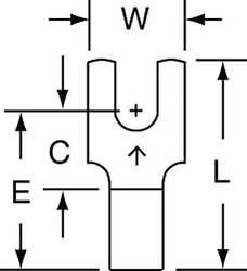 3M M14-6FBK FORK TERMINAL,TIN,COPPER,BLUE