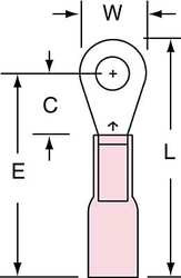 3M MH18-6R/LK RING TERM,HEAT SHRINK,#6,1.000 IN.,PK250