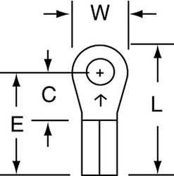 3M MU14-4R/SK RING TERM,BARE,#4,0.600 IN.,PK1000