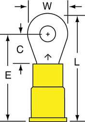3M MV10-6RK RING TERM,VINYL,#6,1.030 IN.,PK500
