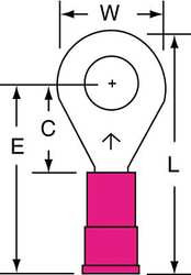 3M MV18-14R/SK RING TERM,VINYL,1/4 IN.,1.080 IN.,PK1000