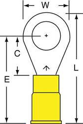 3M MVU10-516R/SK RING TERM,VINYL,5/16 IN.,1.260 IN.,PK500