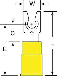 3M MVU10-6FLK FORK TERMINL,LOCKNG,#6 STUD,YELLOW,PK500