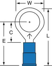 3M MVU14-38RK RING TERM,VINYL,3/8 IN.,1.130 IN.,PK1000