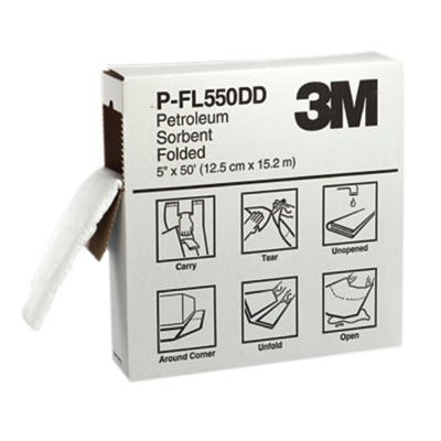 3M SAFETY OH/ESD P-FL550DD 5"X50' FOLDED PETROLEUMSORBENT 3 BOXES/C