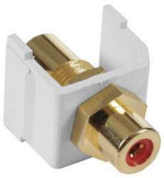 HUBBELL SFRCRFFW SNAP FIT CONNECTOR RED/WHITE RCA/RCA