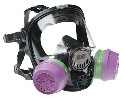 NORTH SAFETY PRODUCTS 760008AS DUAL CARTRIDGE FULL FACEPIECE 5 STRAP SI