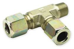 PARKER 4-4-4 RBU-S RUN TEE,ZINC PLTD STEEL,COMPXM,1/4IN