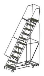 BALLYMORE WA-AD-113214R LOCKSTEP ROLLING LADDER,STEEL,110 IN.H