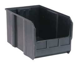 QUANTUM STORAGE SYSTEMS QUS260BR HANG AND STACK BIN,BLACK,PP,10 IN