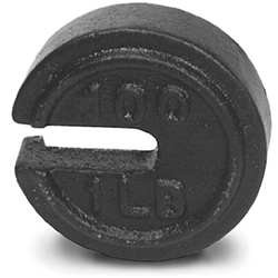 RICE LAKE WEIGHING SYSTEMS 10156 WEIGHT,SLOTTED,100X1LB,CAST IRON,CLASS7