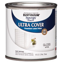RUST-OLEUM 1992730 PAINT ACRY LATEX GLO WHT 1/2PT