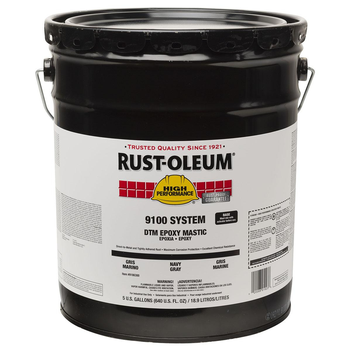 RUST-OLEUM 9186300 COATING, 9100, 5 GAL, NAVY GRAY, GLOSS, 