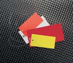 SEE ALL INDUSTRIES TUF-G02R BLANK TAG 3-3/4 X 1-7/8 IN R VINYL PK25