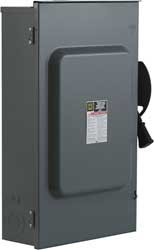 SQUARE D D324NRB SAFETY SWITCH,240VAC,3PST,200 AMPS AC