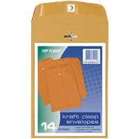 TOP FLIGHT 74412 6"X9" KRAFT CLASP ENVELOPES