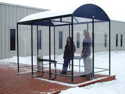 NO BUTTS BIN CO. NBS0416BW SMOKING SHELTER - 3-SIDED