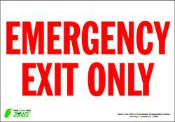 ZING ENTERPRISES, LLC 1084S ZING ECO SAFETY SIGN EMERGENCY EXIT ONLY