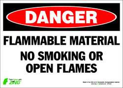 ZING ENTERPRISES, LLC 2100S ZING ECO SAFETY SIGN DANGER FLAMMABLE MA