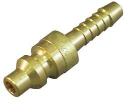 HANSEN 07A COUPLER PLUG HOSE BARB 1/4 BRASS