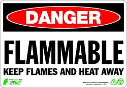 ZING ENTERPRISES, LLC 1125 ZING ECO SAFETY SIGN DANGER FLAMMABLE KE