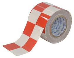 BRADY SPC ABSORBENTS 121918 FLOOR TAPE,RED/WHITE,4 INX100 FT,ROLL