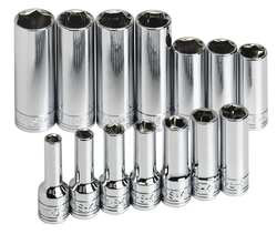 SK PROFESSIONAL TOOLS 1854 SOCKET SET 3/8 IN DR CHROME 14 PC