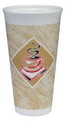 DART CONTROLS 20X16G FOAM HOT/COLD CUPS, 20 OZ., CAFE G DESIG