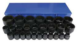 WESTWARD 21WM43 IMPACT SOCKET SET 1 IN DR 27 PCS.