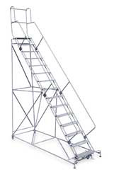 COTTERMAN 2615R2642A6E24B4C1P3 ROLLING LADDER HNDRL PLTFM 150 IN H