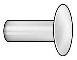 HANSON RIVET 350606 RIVET ROUND 3/16 DIA 3/8 L PK 200